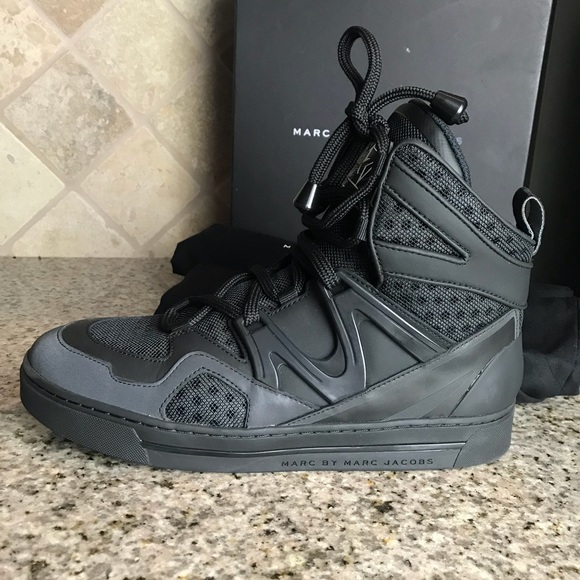 Marc Jacobs Black Ninja Textile High Top Sneakers - Picture 5 of 7